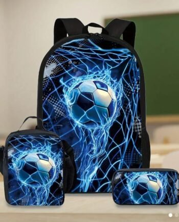 Mochila de fútbol negra multicolor