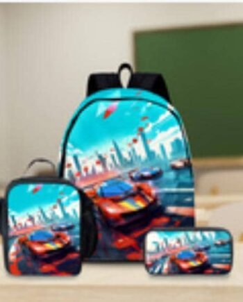 Mochila Rayo McQueen, merendera, cartuchera multicolor o negra